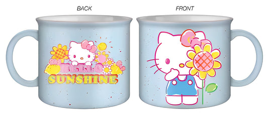 Silver Buffalo Hello Kitty Hello Sunflower Glitter 20oz Ceramic Camper Mug