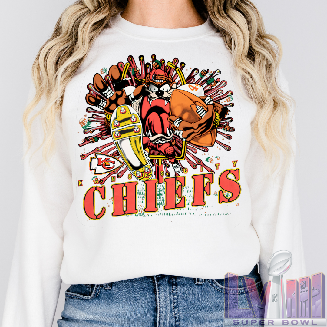 Kansas City Chiefs Vintage Cartoon Football Unisex Sweatshirt