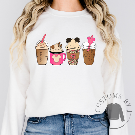 Minnie Mouse Cheetah Coffee Unisex Sweatshirt