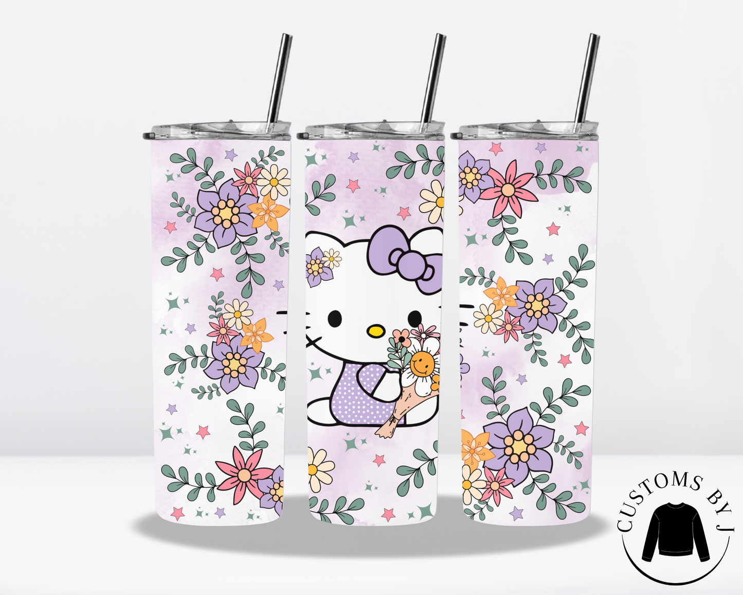 Hello Kitty Lilac Floral 20oz Stainless Steel Tumbler