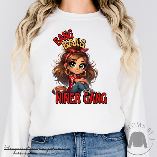 Bang Bang Niner Gang Football Girl Cute Unisex Sweatshirt