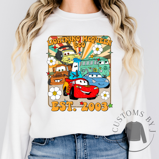 Cars Lightning McQueen Vintage Style Unisex Sweatshirt