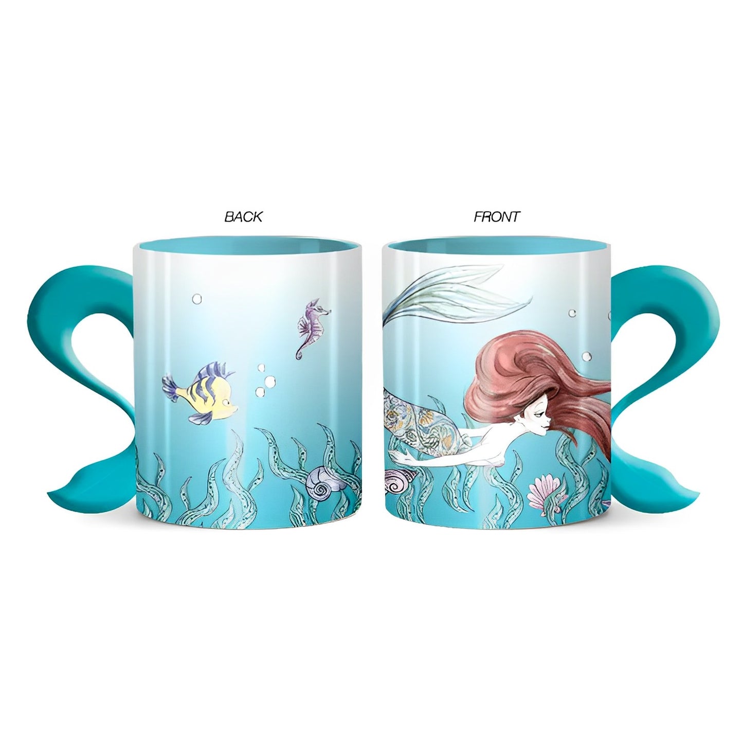 Silver Buffalo Little Mermaid 20oz Sculpted Mug with Pearlecent Glaze