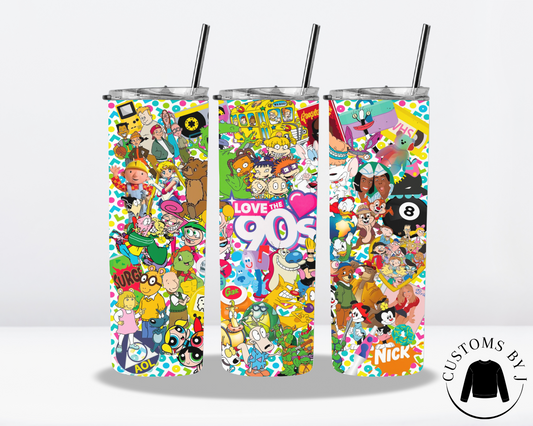 Love The 90's Cartoon 20oz Stainless Steel Tumbler