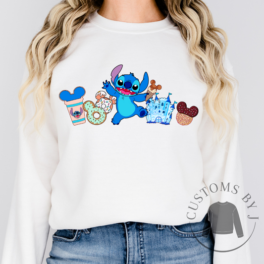 Stitch Blue Snacks Unisex Sweatshirt