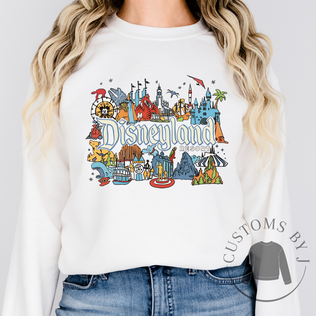 Disneyland Resort Park Map Cute Unisex Sweatshirt