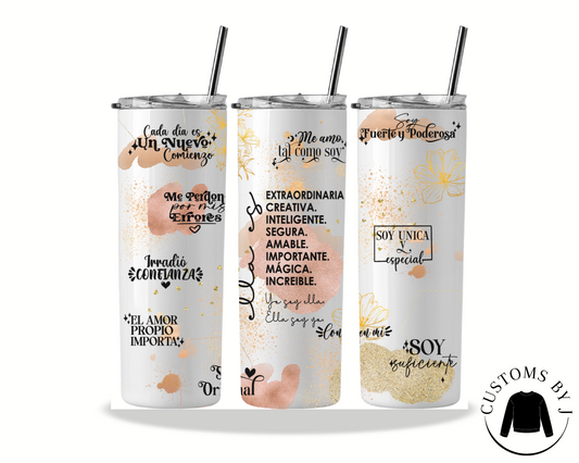 Spanish Inspirational 20oz Stainless Steel Tumbler