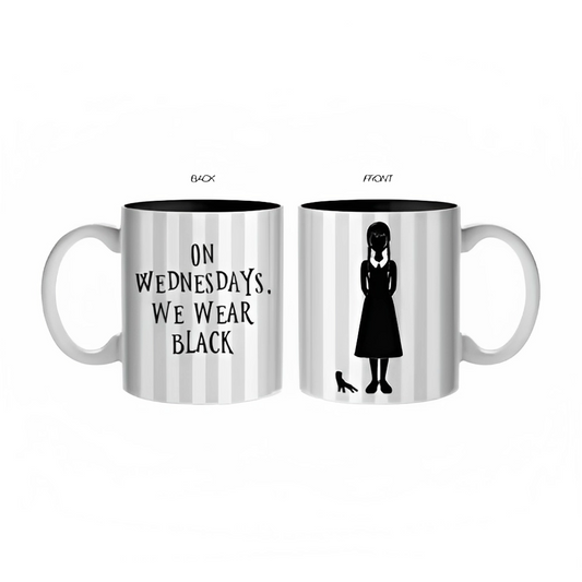 Silver Buffalo Wednesday Adams We Wear Black 20oz Ceramic Mug