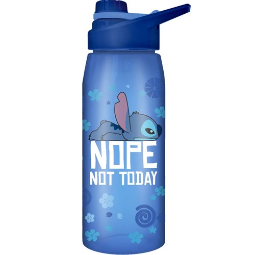 Silver Buffalo Disney Lilo & Stitch "Not Today" Water Bottle with Lid | Holds 28 Ounces