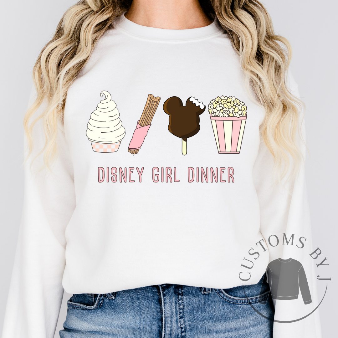 Pink Girl Dinner Unisex Sweatshirt