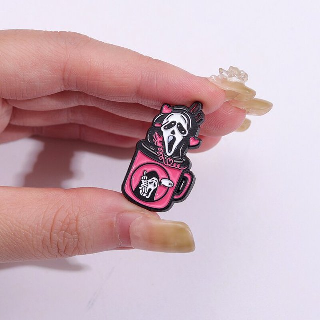 Ghostface Scream Pink You Hang Up Enamel Pin