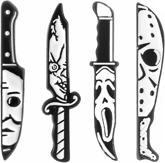 4pcs Horror Movie Characters Enamel Pin Set