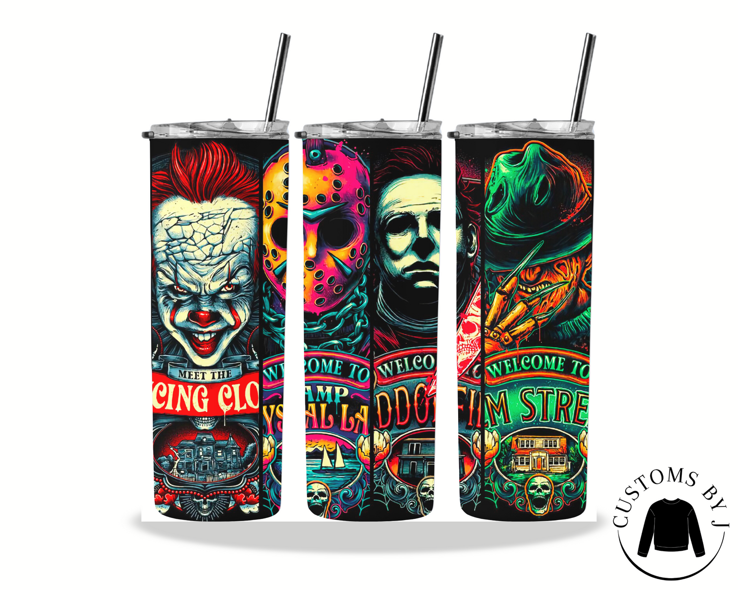 Horror Character Squad 20oz Stainless Steel Tumbler