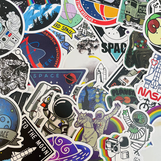 Space Theme Random Water Resistant 6ct Sticker Pack