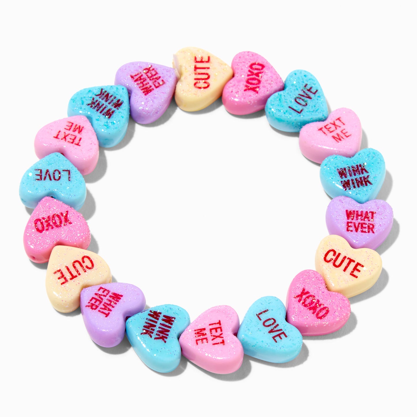 Claire's Valentine's Day Conversation Hearts Necklace & Bracelet Set - 2 Pack