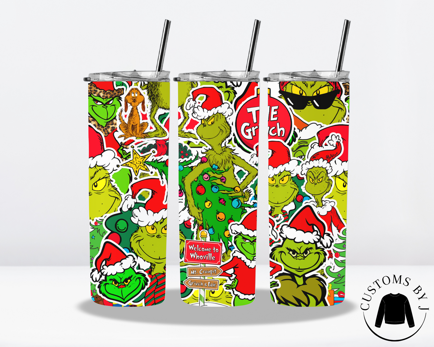 The Grinch Sticker 20oz Stainless Steel Tumbler