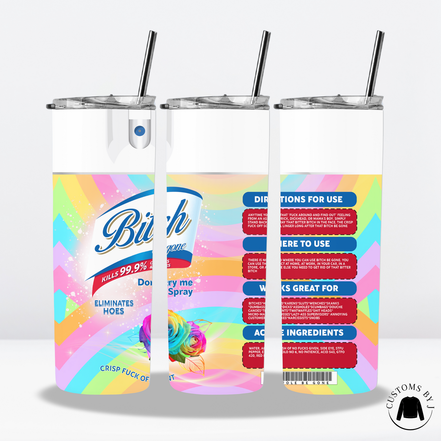 Bi*ch Be Gone Spray 20oz Stainless Steel Tumbler