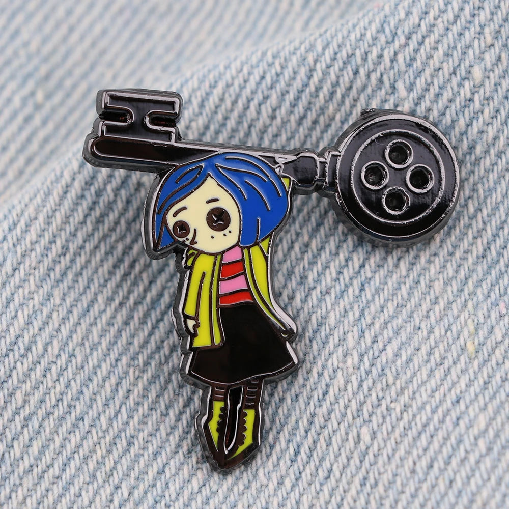 Coraline ‘Button Key’ Enamel Pin