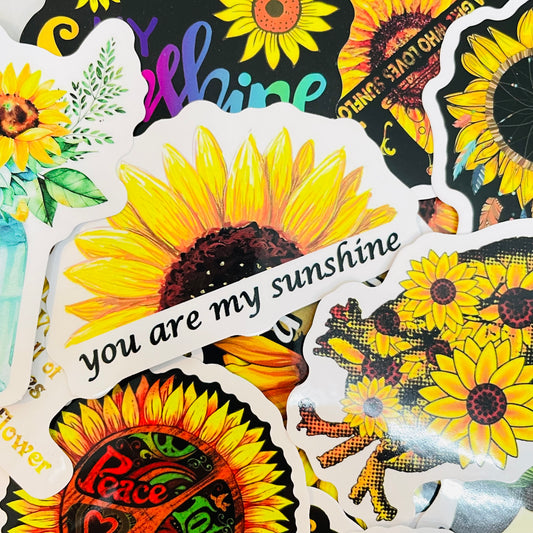 Sunflower Inspirational Random Water Resistant 6ct Sticker Pack