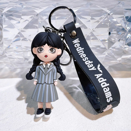 Wednesday Addams Grey Uniform 3D Keychain