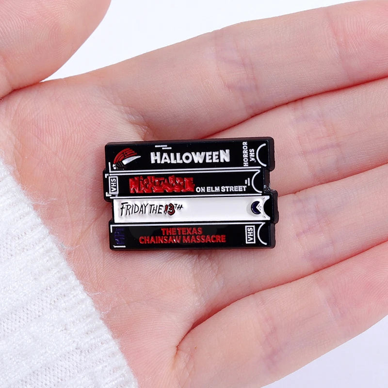 Horror Movie Classics VHS Enamel Pin