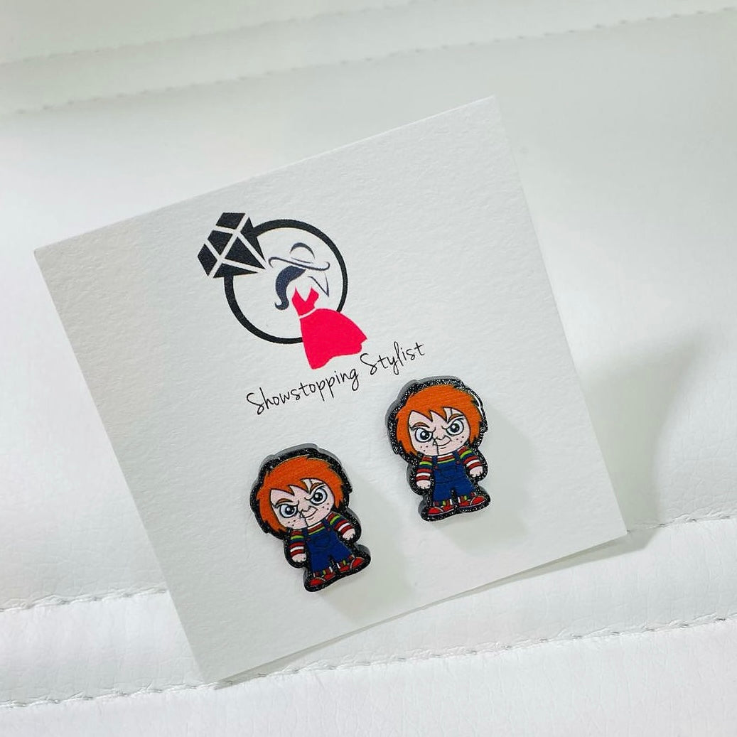 Chucky Halloween Horror Acrylic Stud Earrings