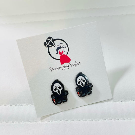 Ghostface "Scream" Acrylic Stud Earrings