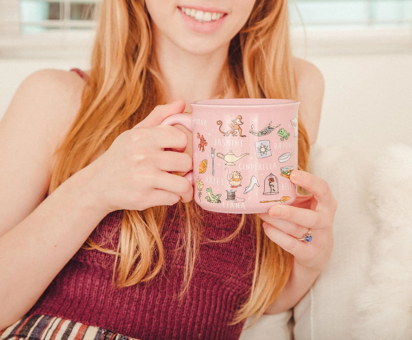 Silver Buffalo Princess Icons Ceramic Camper Mug | Holds 20 Ounces