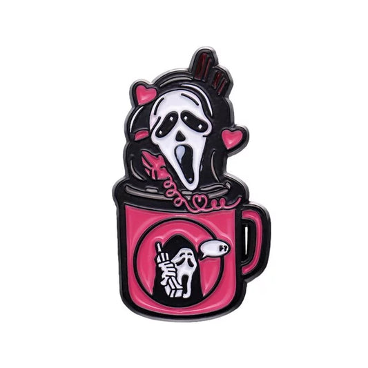 Ghostface Scream Pink You Hang Up Enamel Pin