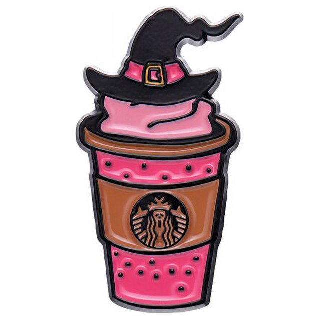 Pink Coffee Witch Enamel Pin