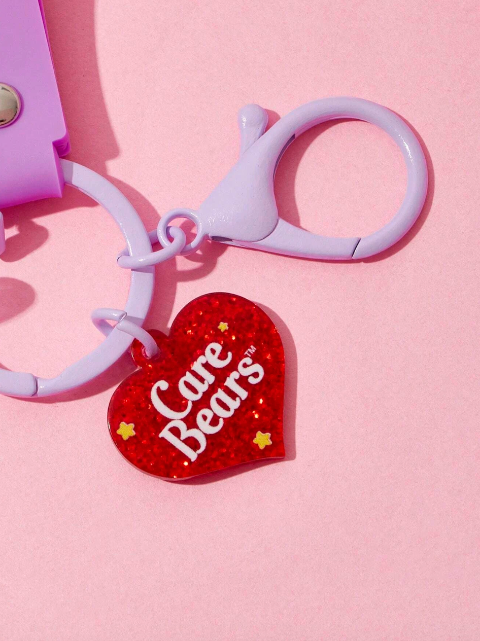 Care Bears Purple Bear & Heart Charm Keychain