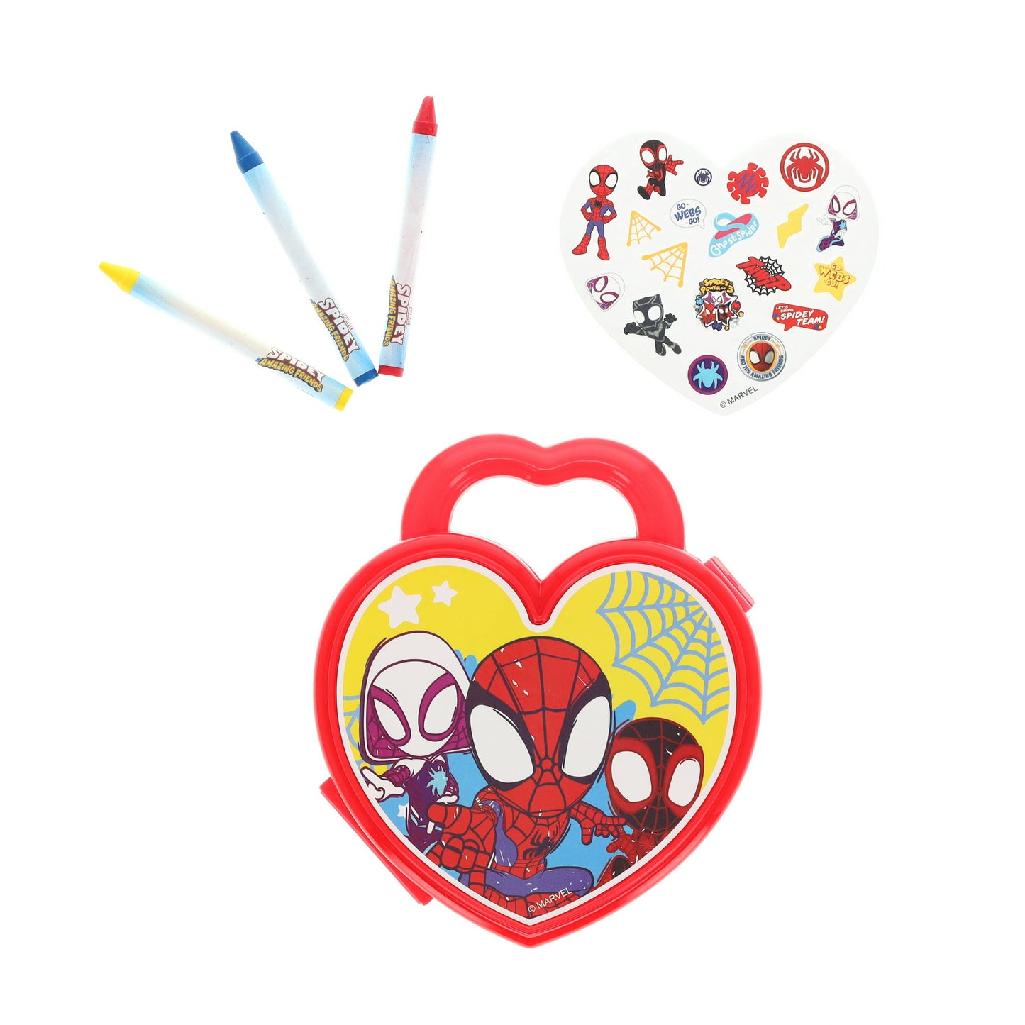 Disney Spidey Friends Activity Art Fun Set Plastic Heart Case