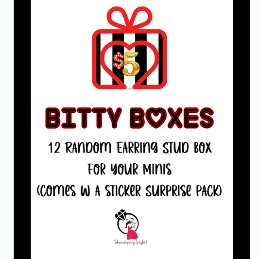 12 pc. Bitty Box: Kids Earring / Stud Box/Pack