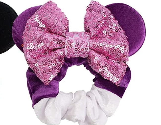 Velvet Rapunzel Minnie Mouse Ear Scrunchie