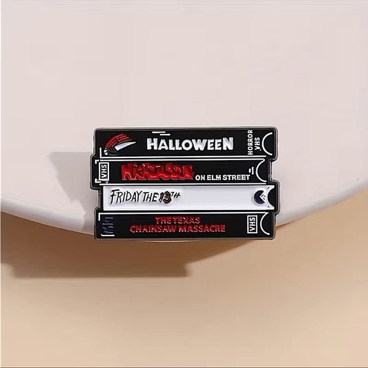 Horror Movie Classics VHS Enamel Pin