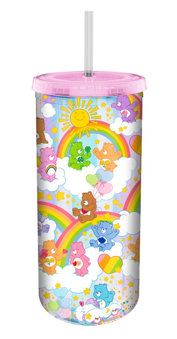 Silver Buffalo - Care Bears Rainbow Iridescent 20oz. Plastic Tall Cold Cup