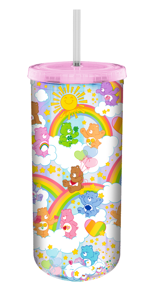 Silver Buffalo - Care Bears Rainbow Iridescent 20oz. Plastic Tall Cold Cup