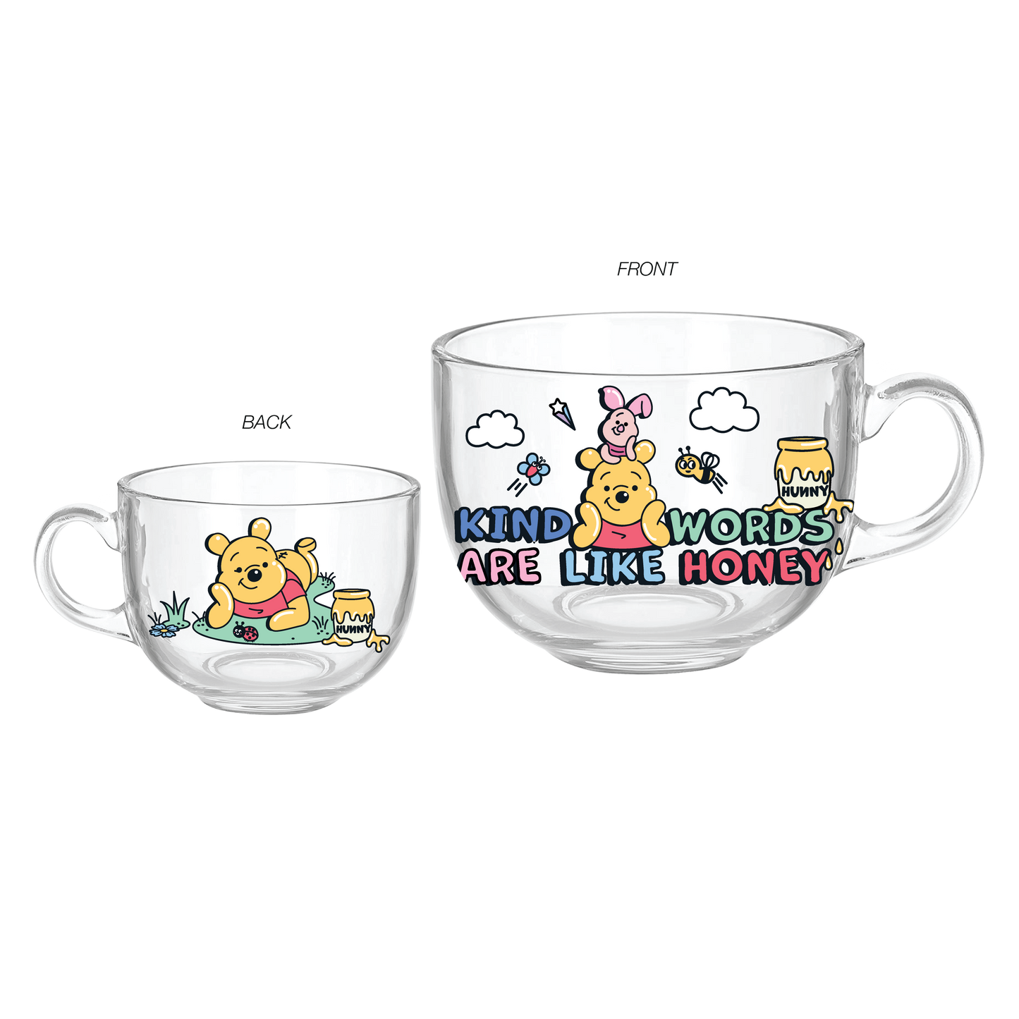 Silver Buffalo - Winnie Pooh Words Are Like Honey 16oz Glass Coffee Mug