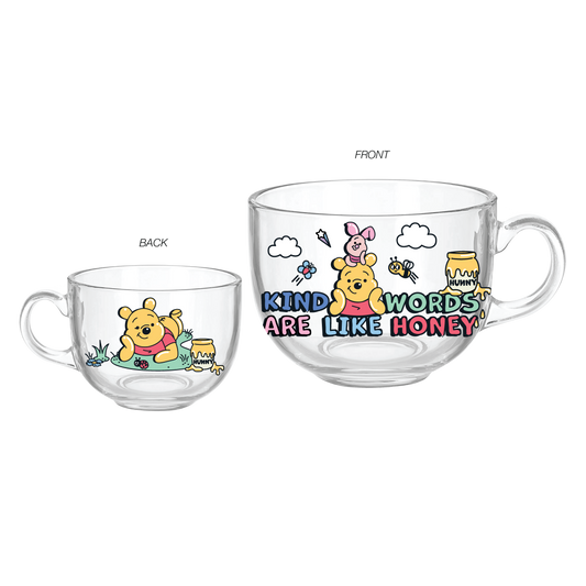 Silver Buffalo - Winnie Pooh Words Are Like Honey 16oz Glass Coffee Mug