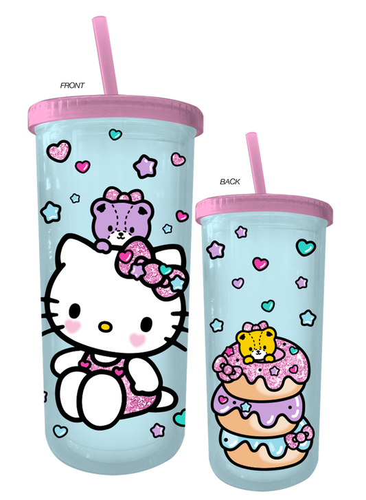 Silver Buffalo - Hello Kitty Donuts Sweets 20oz. Plastic Tall Cold Cup