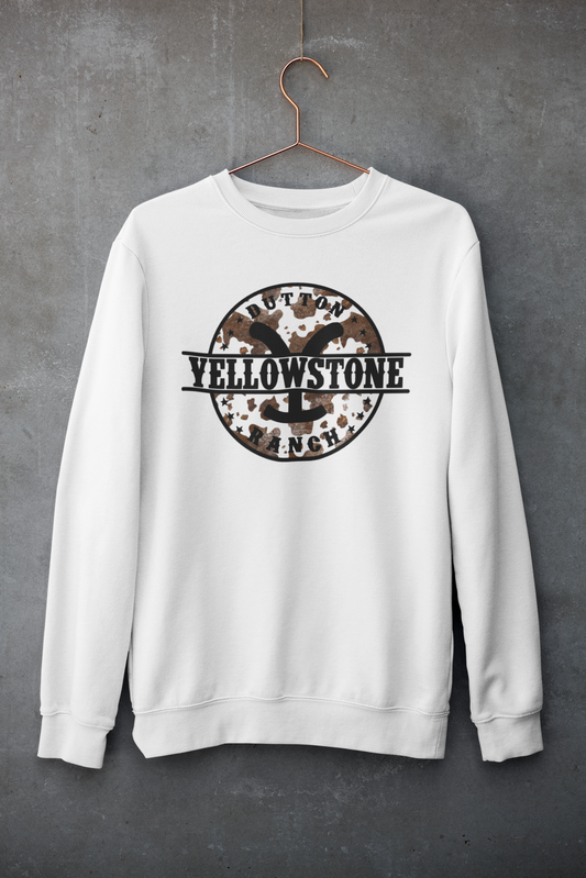 Yellowstone Dutton Ranch Cow Print Sweatshirt